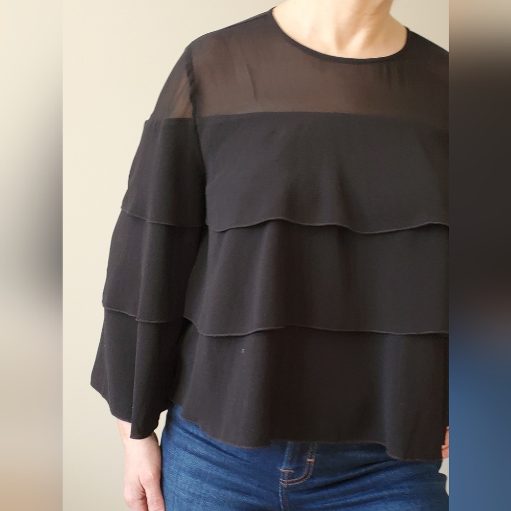 7 Fof All Mankind Black Women's A-line Top